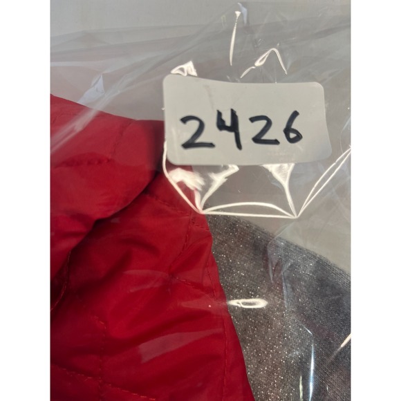 Baby Gap 12-18M Red Puffer Vest Full Zip Fleece Lining Gray Zip Nylon‎ Rayon - Picture 5 of 5